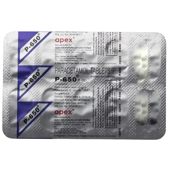 p 650mg tablet 10's
